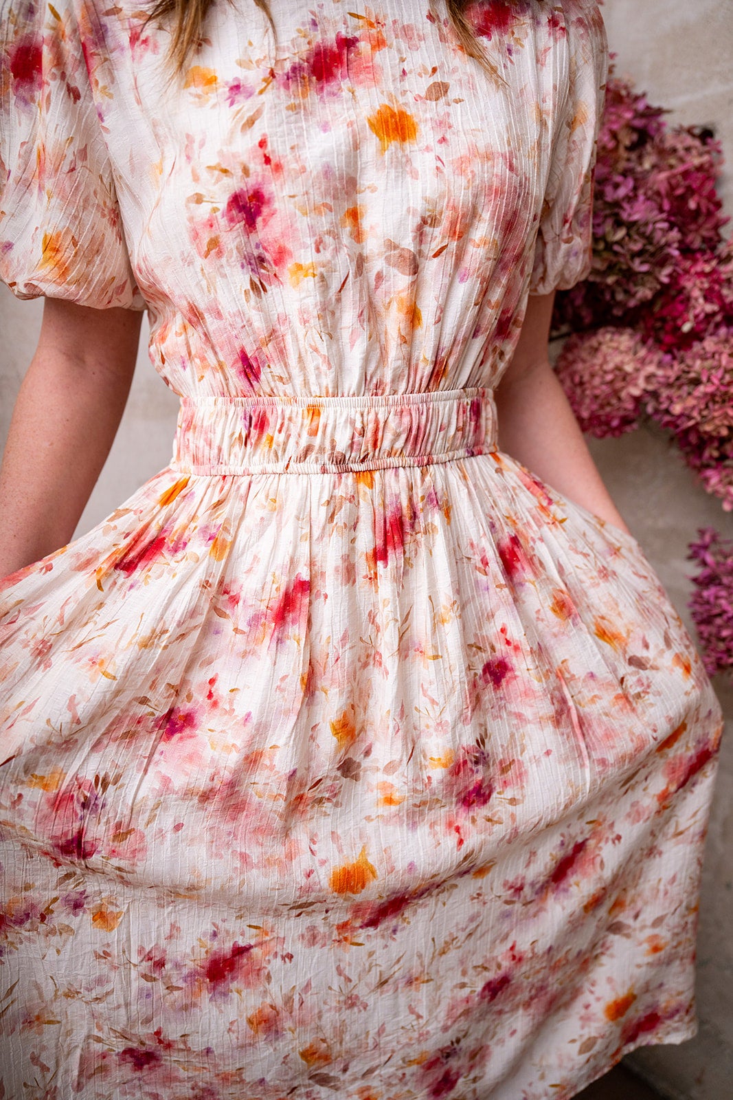 pink blush ivory floral dress ivory floral smocked maternity maxi dress PinkBlush Ivory Floral Smocked Maternity Maxi Dress Medium